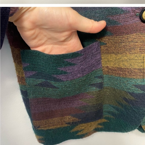 Vintage 90s Southwestern Aztec Blazer Semi-Structured Small - Picture 14 of 14